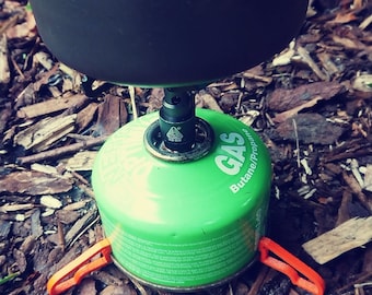 Mini gas cartridge holder stand ultralight - only 3.4g size S for outdoor, bushcraft, hiking & camping