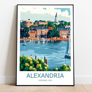 Alexandria Travel Print Alexandria Wall Art Alexandria Travel Poster Alexandria Wall Decor Gift Home Virginia Travel Print Virginia Wall Art