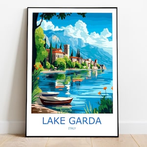 Lake Garda Travel Print Lake Garda Wall Art Lake Garda Travel Poster Lake Garda Gift Art Lake Garda Wall Decor Italy Print Italy Wall Art