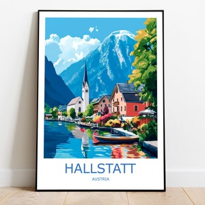 Hallstatt Travel Print Hallstatt Wall Art Hallstatt Travel Poster Hallstatt Art Hallstatt Wall Decor Home Austria Print Austria Wall Art