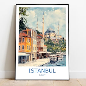 Impression voyage d&#39;Istanbul Art mural d&#39;Istanbul Affiche de voyage d&#39;Istanbul Cadeau d&#39;Istanbul Décoration murale d&#39;Istanbul Maison Turquie Impression de voyage Art mural Turquie