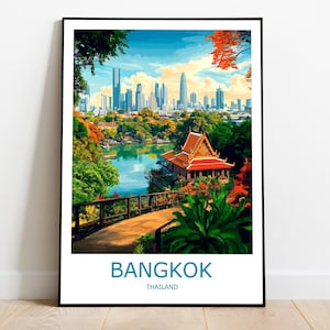 Bangkok Travel Print Bangkok Wall Art Bangkok Travel Poster Bangkok Gift Art Bangkok Wall Decor Home Thailand Travel Print Thailand Wall Art