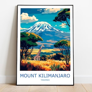 Kilimanjaro Travel Print Kilimanjaro Wall Art Kilimanjaro Travel Poster Kilimanjaro Art Kilimanjaro Tanzania Travel Print Tanzania Wall Art