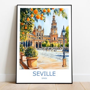 Seville Travel Print Seville Wall Art Seville Travel Poster Seville Gift Art Seville Wall Decor Home Spain Travel Print Spain Wall Decor Art