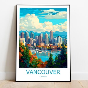 Vancouver Travel Print Vancouver Wall Art Vancouver Travel Poster Vancouver Gift Vancouver Wall Decor Canada Travel Print Canada Wall Art