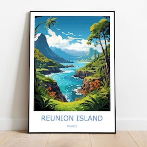 Reunión Viaje Impresión Reunión Pared Arte Reunión Viaje Cartel Reunión Regalo Arte Reunión Pared Decoración Hogar Francia Viaje Impresión La Reunión Impresión