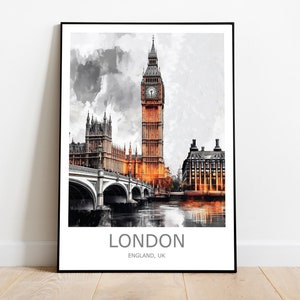 London Travel Print London Wall Art London Travel Poster London Gift Art London Wall Decor Home England Travel Print England Wall Decor Art