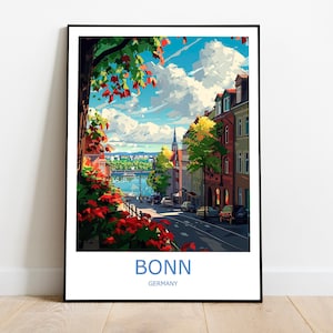 Bonn Travel Print Bonn Wall Art Bonn Travel Poster Bonn Gift Art Bonn Wall Decor Home Germany Travel Print Bonn Print Germany Wall Decor Art