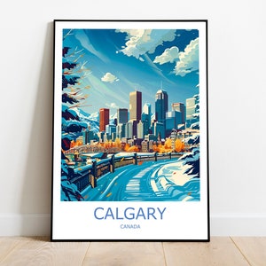 Calgary Travel Print Calgary Wall Art Calgary Travel Poster Calgary Gift Art Calgary Wall Decor Home Canada Travel Print Calgary souvenir
