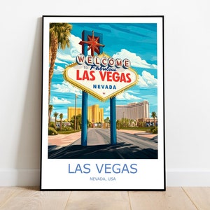 Las Vegas Travel Print Las Vegas Wall Art Las Vegas Travel Poster Las Vegas Gift Las Vegas Wall Decor Nevada Travel Print Nevada Wall Art