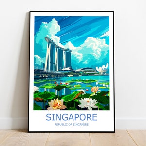 Singapore Travel Print Singapore Wall Art Singapore Travel Poster Singapore Gift Art Singapore Wall Decor Home Singapore memories