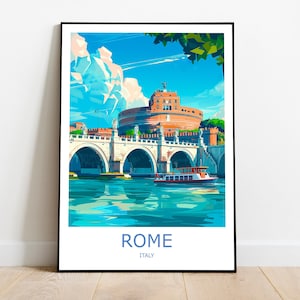 Rome Travel Print Rome Wall Art Rome Travel Poster Rome Gift Art Rome Wall Decor Home Italy Travel Print Italy Wall Art Sant Angelo Wall Art