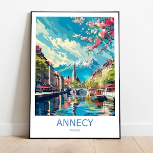 Annecy Travel Print Annecy Wall Art Annecy Travel Poster Annecy Gift Art Annecy Wall Decor Home France Travel Print France Wall Decor Art