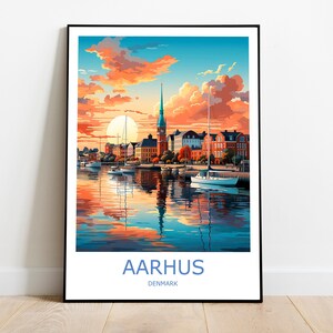 Aarhus Reise-Druck Aarhus Wandkunst Aarhus Reise-Poster Aarhus Geschenk Kunst Aarhus Wand-Dekor Home Dänemark Reise-Druck Dänemark Wand-Dekor-Kunst