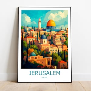 Impresión de viaje a Jerusalén Arte mural de Jerusalén Póster de viaje a Jerusalén Arte de regalo de Jerusalén Decoración de pared de Jerusalén Inicio Impresión de Israel Arte mural de Israel