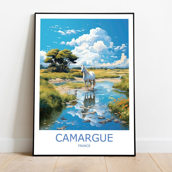 Camargue France Travel Print Wall Art Wall Illustration Home Decor Gift Art