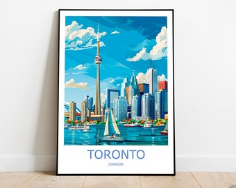Toronto Skyline Art Print, Canada Travel Poster