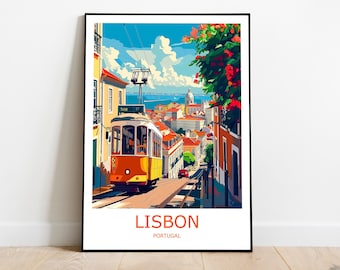 Lisbon Travel Print Lisbon Wall Art Lisbon Travel Poster Lisbon Gift Art Lisbon Wall Decor Home Portugal Travel Print Portugal Wall Art