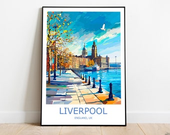 Liverpool Travel Poster, England Wall Art