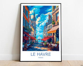 Le Havre Travel Print Le Havre Wall Art Le Havre Travel Poster Le Havre Gift Art Le Havre Wall Decor Home France Travel Print Le Havre Impresión