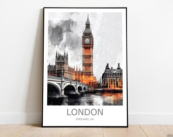 London Resetryck London Väggkonst London Reseposter London Gåva Konst London Väggdekoration Hem England Resetryck England Väggdekoration Konst