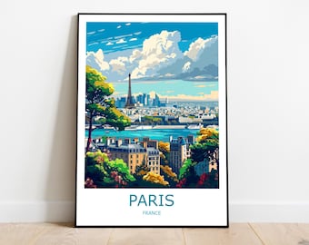 Paris Travel Print Paris Wall Art Paris Travel Poster Paris Gift Art Paris Wall Decor Home France Travel Print Paris Print France Wall Art