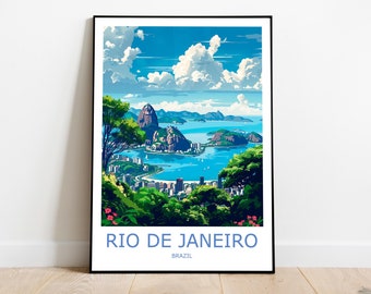 Rio de Janeiro Travel Print Rio de Janeiro Wall Art Rio de Janeiro Poster Rio de Janeiro  Wall Decor Brazil Travel Print  Brazil Wall Art