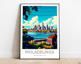 Philadelphia Travel Print Philadelphia Wall Art Philadelphia Poster Philadelphia Wall Decor  Pennsylvania Poster Print Pennsylvania Wall Art