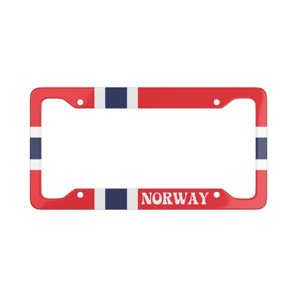 Norwegian Flag on License Plate Frame Etsy
