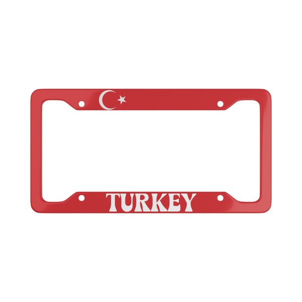 2x 3D Turkish Flag Domed Number Plate Stickers - Turkey National Flag Badge Decals