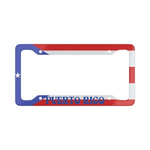 Marco de matrícula personalizado de Puerto Rico, placa de coche personalizada de la bandera puertorriqueña, regalo del titular de la matrícula de PR, accesorios de coche de Puerto Rico