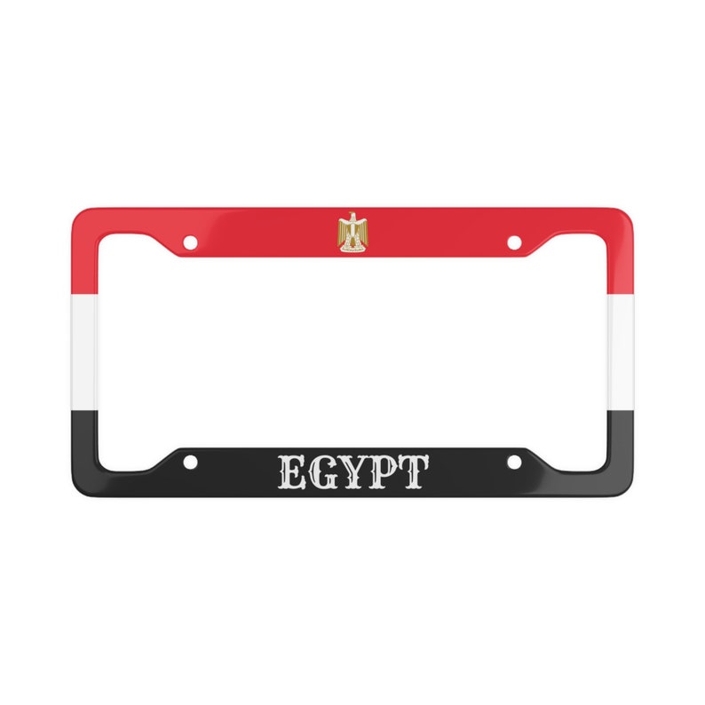 Egypt Personalized License Plate Frame, Egypt Flag Custom Car Plate, EG License Plate Holder Gift, Egyptian Car Accessories image 1
