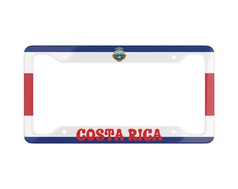 Costa Rica Personalized License Plate Frame, Costa Rican Flag Custom Car Plate, CR License Plate Holder Gift, Costa Rica Car Accessory