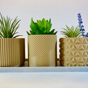 Set 3 vasi decorativi in wicker per piante e fiori arredamento moderno /  Default Title