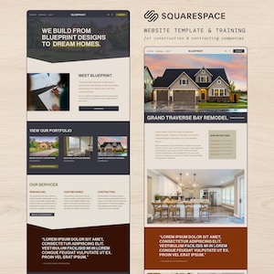 BLUEPRINT | Squarespace 7.1 Website Template + Training Course for Construction & Contracting Businesses - DIY