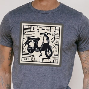 Scooter t-shirt, Moped shirt, Classic biker shirt, Father&#39;s Day gift, MOD top, Motorcycle shirt