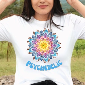 Psychedelic t-shirt, Mandala shirt, 60s vibe shirt, Retro t shirt, Groovy shirt