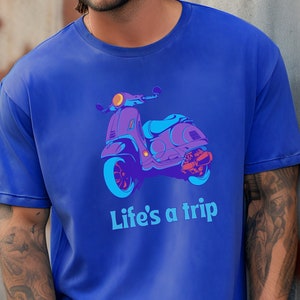 Life&#39;s a trip t-shirt, Biker shirt, Gift for him, MOD clothing, Scooter tee. Moped tshirt