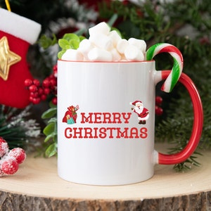 Merry Christmas mug, Holiday cup, Secret Santa gift, Festive coffee cup