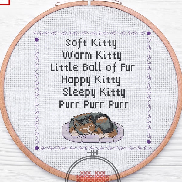 Soft Kitty Counted Cross Stitch Pattern Digital Download PDF