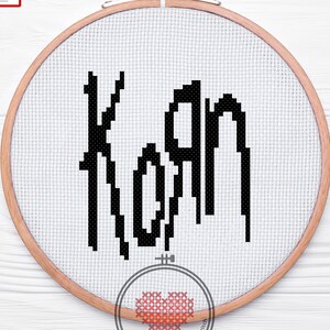 Counted Cross Stitch Pattern Korn Logo Small (Metal Band) Digital Download PDF