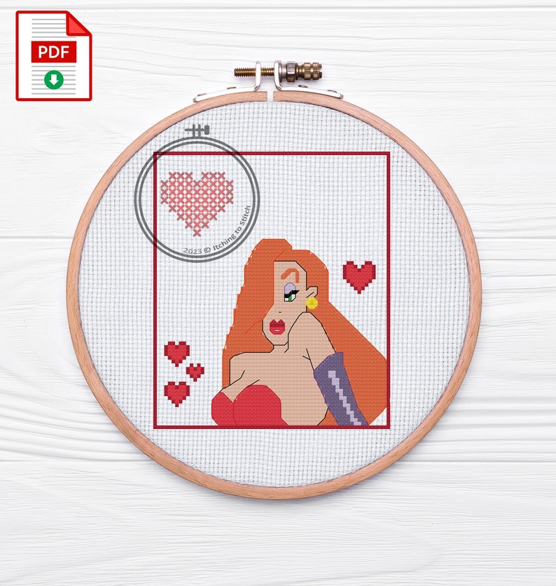 Jessica Rabbit Cross Stitch Pattern Digital Download PDF - Etsy