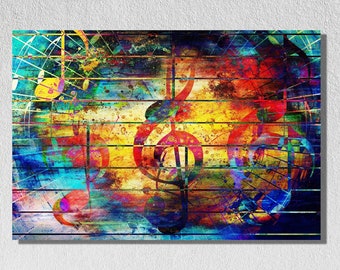 Abstrakte Kunst Malerei, Abstrakte Wandkunst, Abstrakte Kunst Drucke, Abstrakte Kunst Leinwand, Abstrakter Druck Moderne Musik Kunst, Bunte Moderne Wandkunst