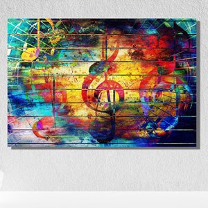 Abstrakte Kunst Malerei, Abstrakte Wandkunst, Abstrakte Kunst Drucke, Abstrakte Kunst Leinwand, Abstrakter Druck Moderne Musik Kunst, Bunte Moderne Wandkunst