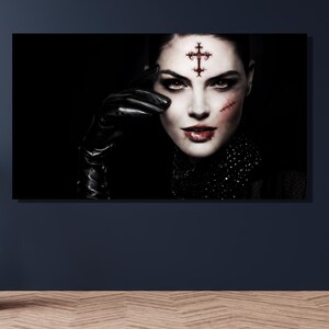 Gotico pronto da appendere, poster gotico, arredamento gotico per la casa, ragazza gotica, dipinto fantastico, stampe gotiche, tela gotica, arte murale gotica, gotico