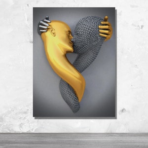 Silver Gold Painting, Silver Gold Poster, Silver Gold Canvas, Silver Gold Wall Art,Silver Gold Prints,Meeting of Gold and Silver,Gold Silver