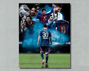 Lionel Messi Leinwand, Lionel Messi Zeit Poster, Lionel Messi fertig zum Aufhängen, Lionel Messin Wandkunst, Lionel Messi Gemälde, Lionel Messir Drucke