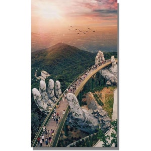Vietnam’s Golden Bridge Hands of the Gods! Canvas Art,Golden Bridge Canvas Print, Golden Bridge Canvas Painting, Golden Bridge Wall Art