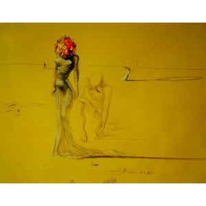 Salvador Dali (Woman with Flower Head 1937) Canvas Prints, Salvador Dali Canvas Posters, Salvador Dali Gift Canvas Paintings, Ready to Hang