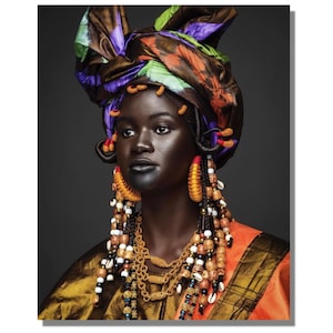 Das Bild einer afrikanischen Frau, afrikanische Frauen Leinwand, afrikanische Poster, afrikanische Gemälde, afrikanische Wandkunst, afrikanischer Druck, Frauen Wandkunst